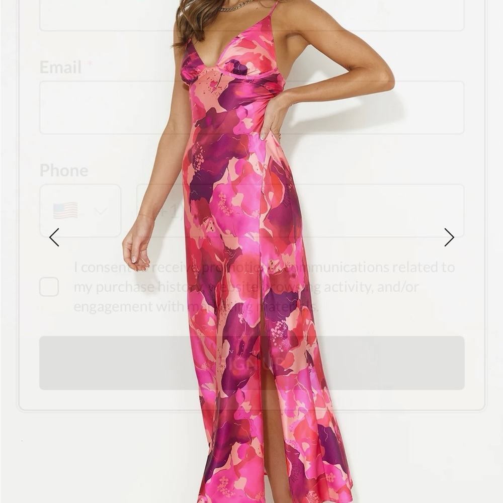 Hello Molly Pink & Fuchsia Floral Print Maxi Slip Dress - Picture 3 of 13